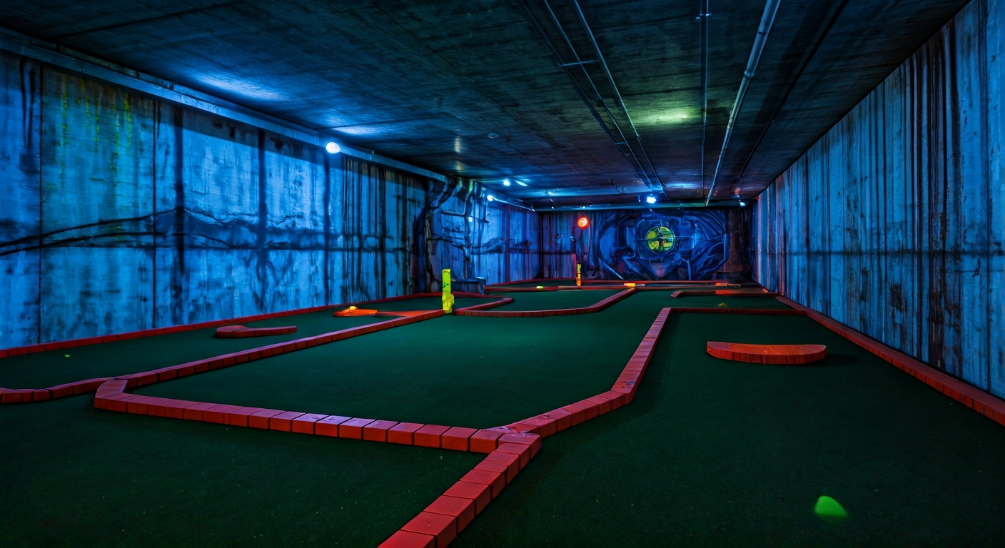 Indoor minigolf v jaderném krytu Dašická 1796