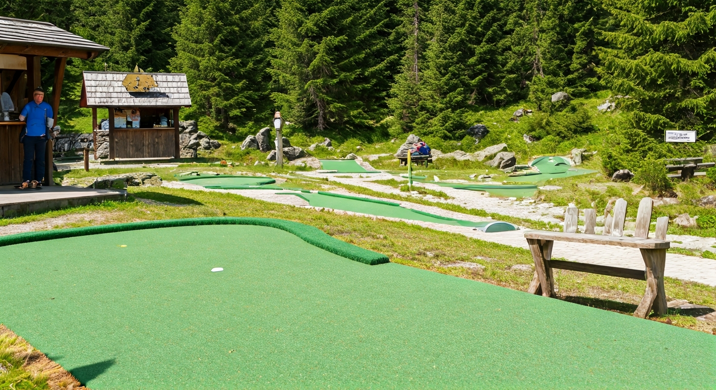 Minigolf Harrachov ceník: Horská zábava za lidové ceny 3 Odpočinek na minigolfu s výhledem