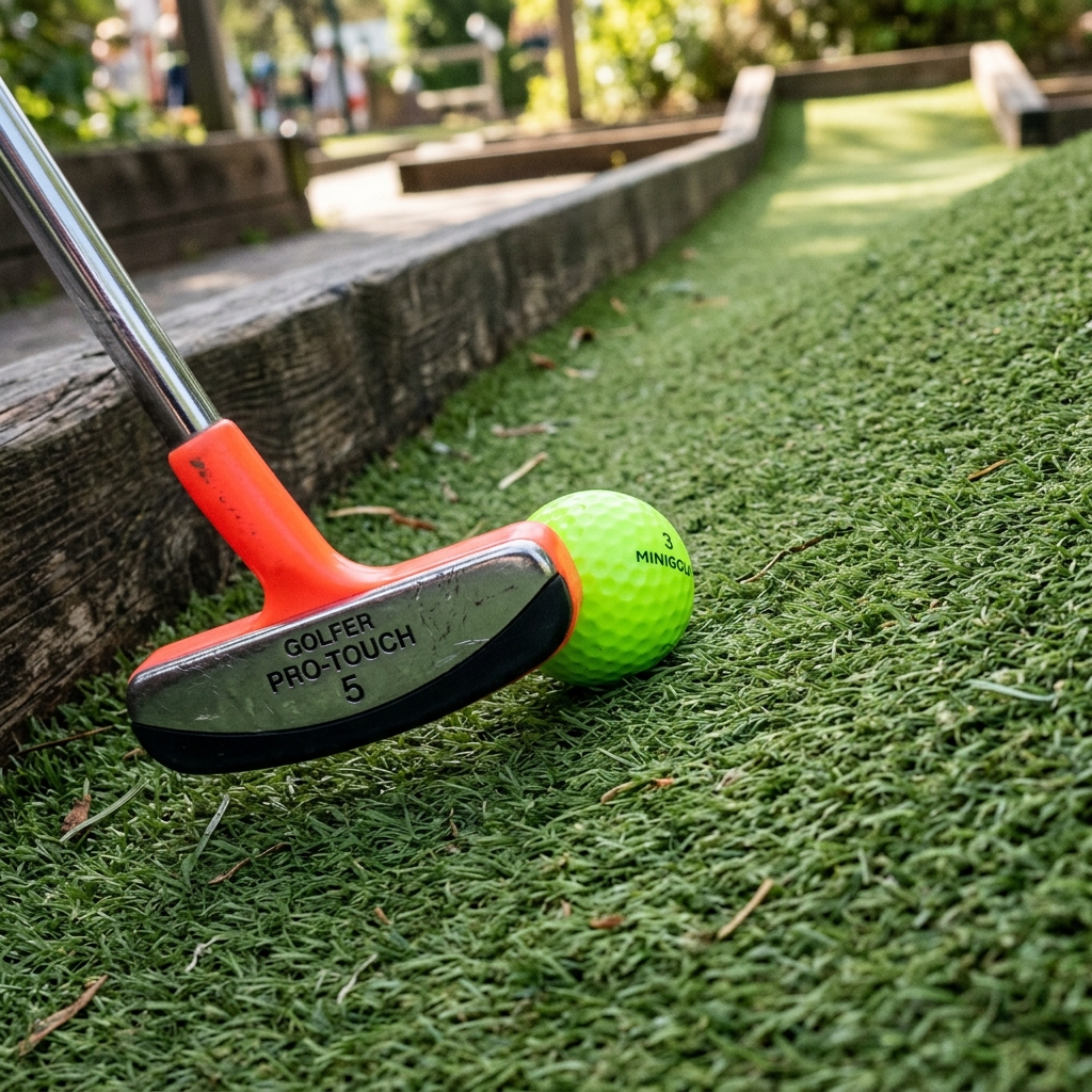 Indoor adventure minigolf s umělou trávou u O2 areny