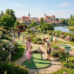 Minigolfový areál Kadaň řeka Ohře