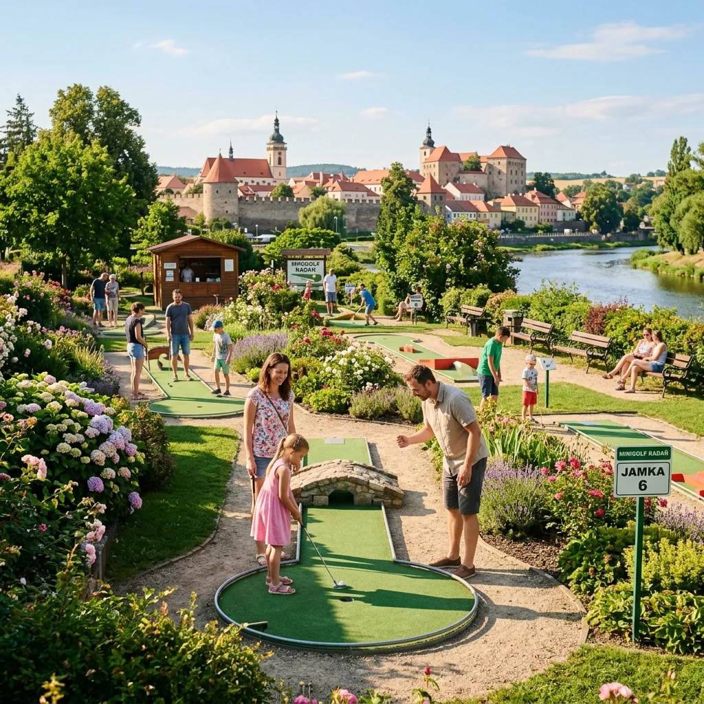 Minigolfový areál Kadaň řeka Ohře