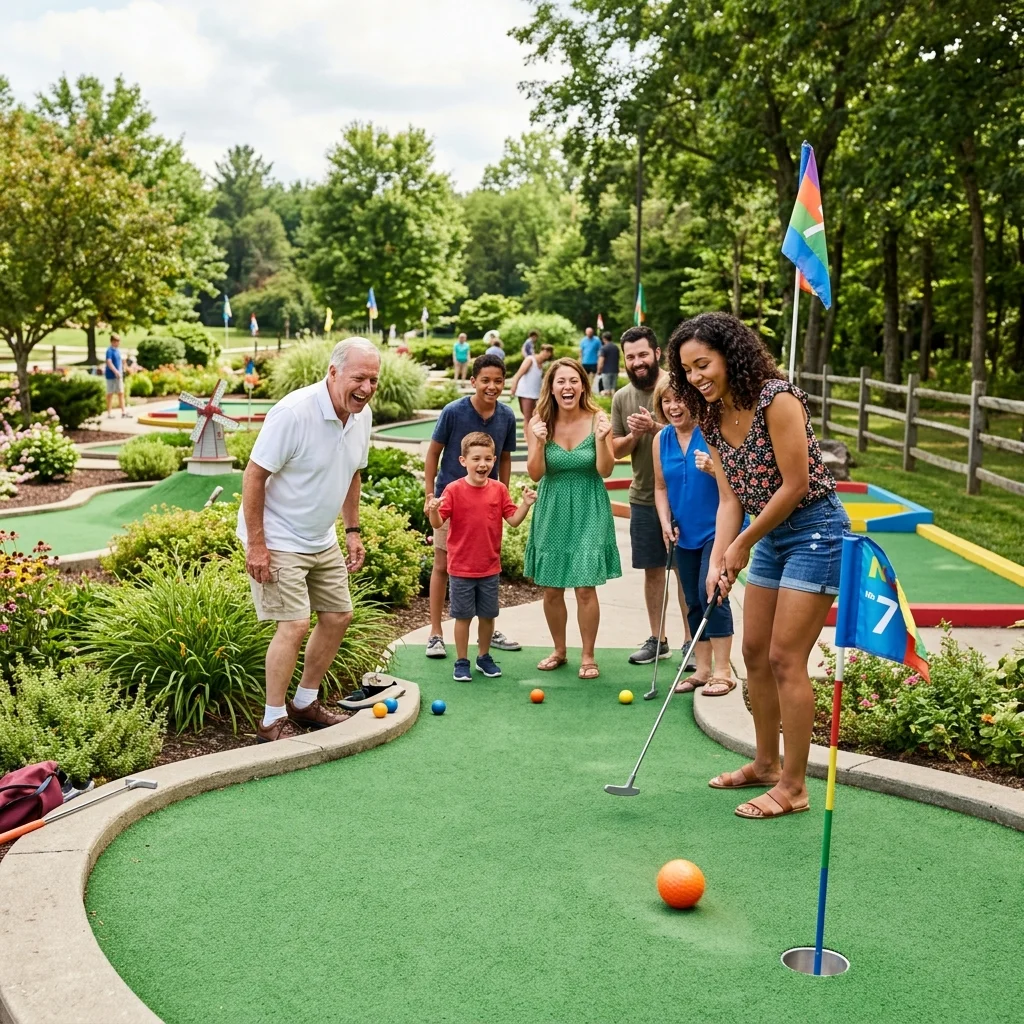 Mini golf hra zábava hřiště
