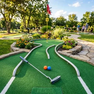 Minigolf průvodce hřiště a vybavení