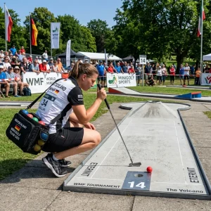 Sportovní minigolf turnaj závodní hráčka WMF