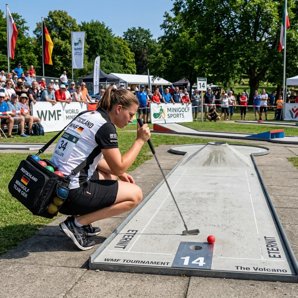 Sportovní minigolf turnaj závodní hráčka WMF