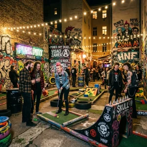 Punkminigolf Praha DIY graffiti dráhy